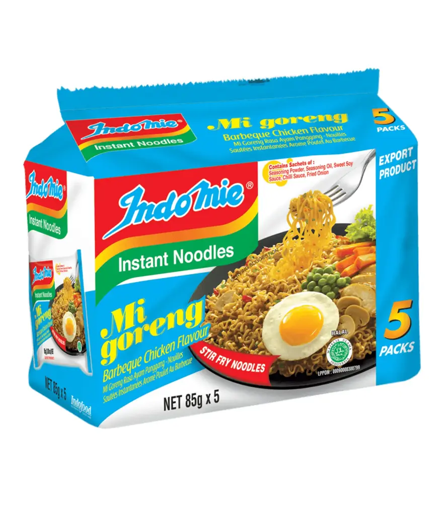 INDOMIE BBQ CHICKEN FRIED NOODLES 85G/5PK