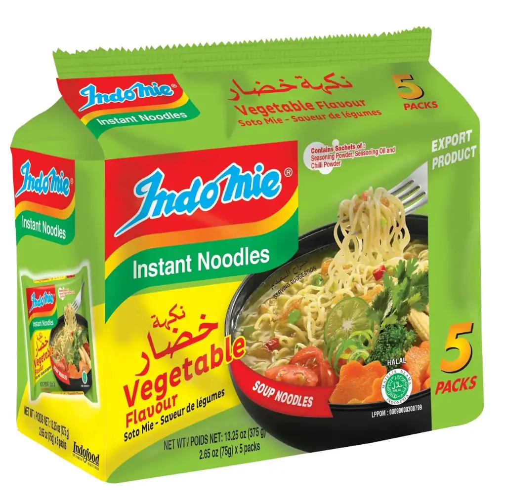 INDOMIE VEGETABLE SOUP NOODLES 80G/5PK