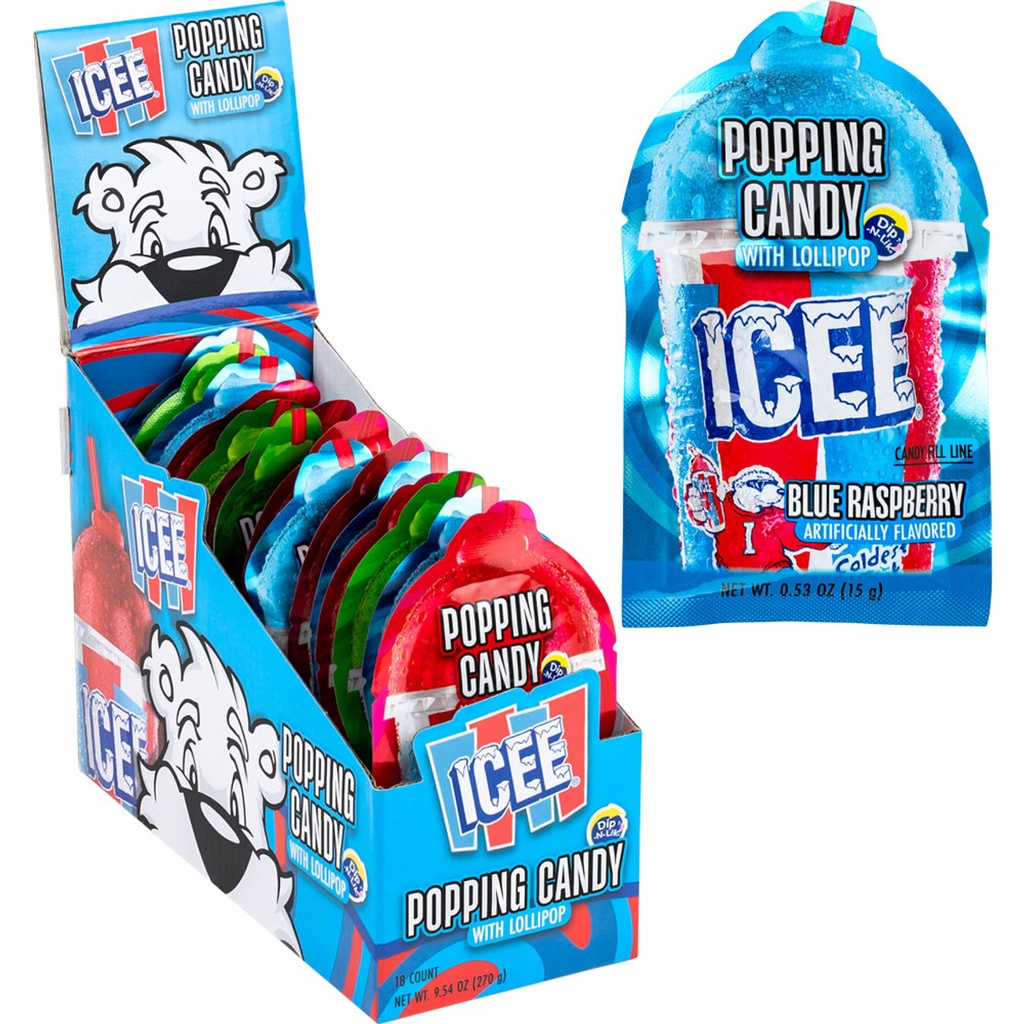 ICEE POPPING CANDY WITH LOLLIPOP 18CT