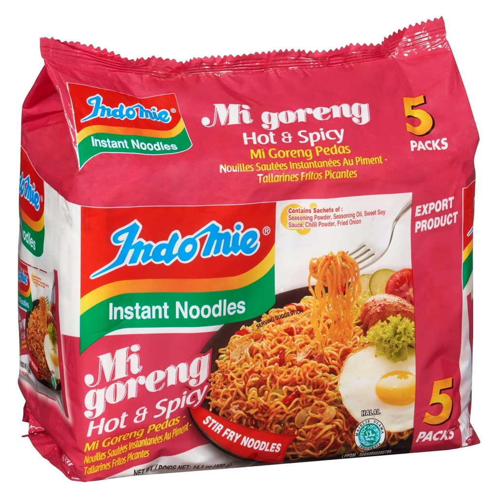 INDOMIE HOT&SPICY FRIED NOODLES 80G/5PK