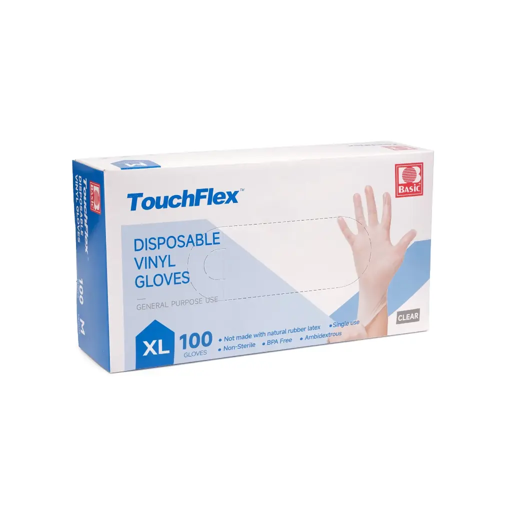 TOUCHFLEX VINYL CLEAR GLOVES XL 1000CT