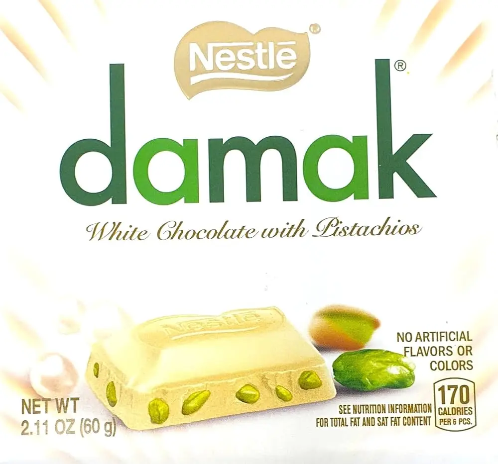 DAMAK WHITE CHOCO WITH PISTACHIO 60G/6CT