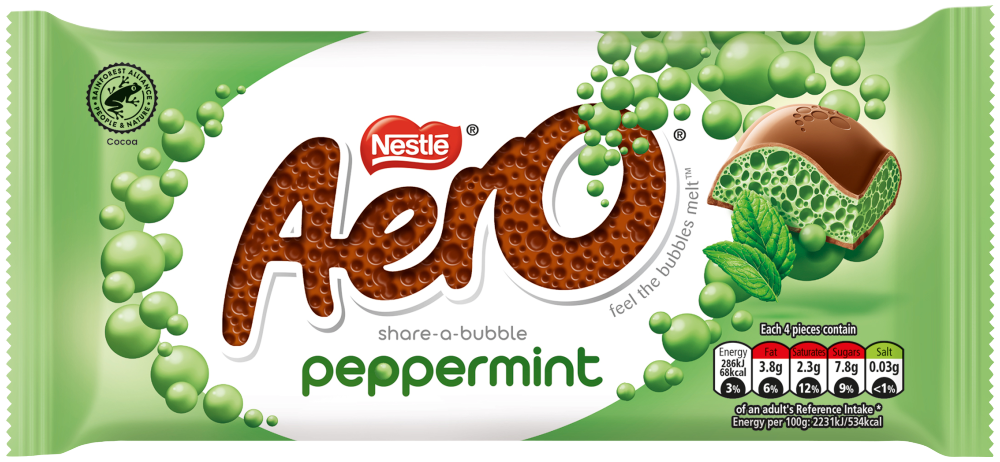 AERO PEPPERMINT BLOCK 90G UK