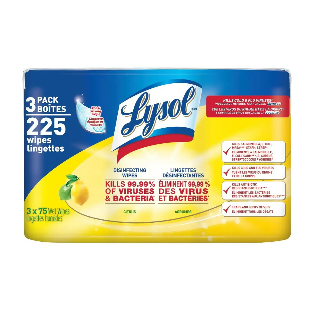 LYSOL DISINFECTING WIPES CITRUS 3X75 CT