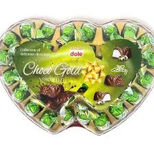 DOLE HEART SHAPE CHOCO GOLD ASSORTED FLAVOURS 560G