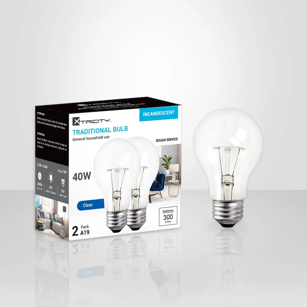 40 WATT CLEAR APPLIANCE BULB 2PK