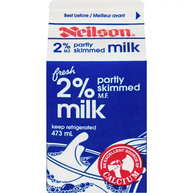 NEILSON 2% PARTLY SKIMMED MILK 473ML