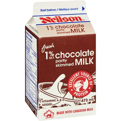 NEILSON 1% PARTLY SKIMMED CHOCO MILK 473ML