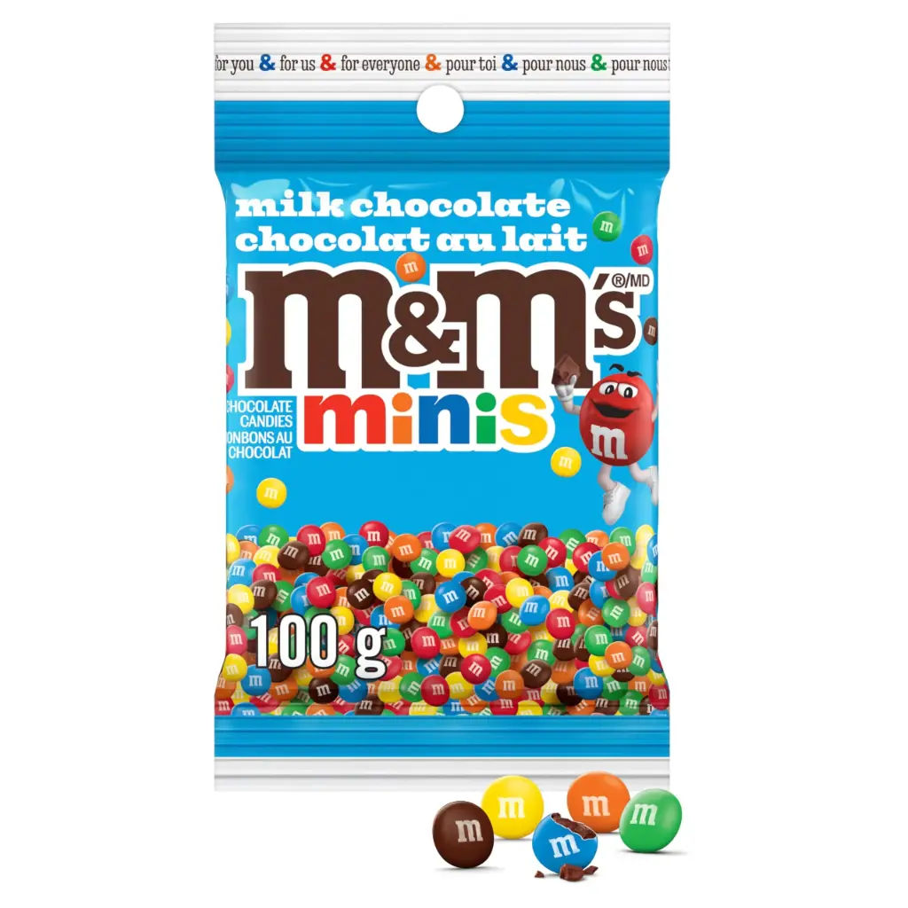 M&M MINI'S MILK CHOCO POUCH 100G