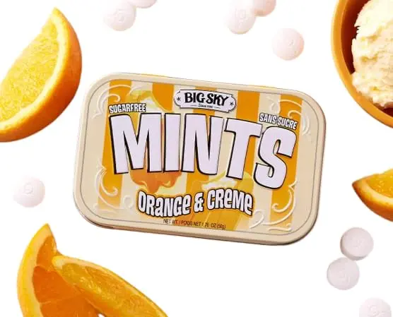BIG SKY ORANGE & CREME MINTS 50G/6CT