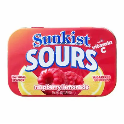 SUNKIST SOURS RASP LEMONADE MINTS 50G/6CT