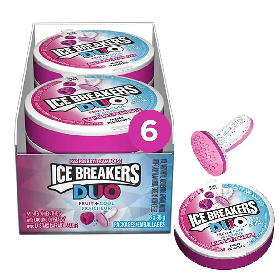 ICE BREAKERS RASPBERRY DUO 36G/ 6CT
