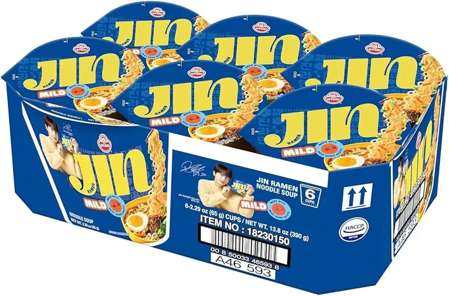 OTTOGI JIN RAMEN BOWLS MILD 65G/6PK