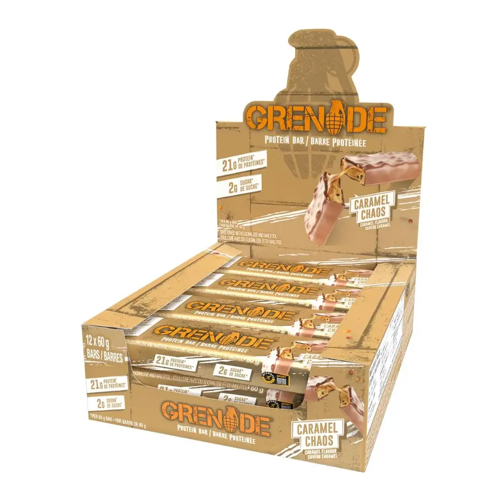 GRENADE CARAMEL CHAOS PROTIEN BAR 60G/12CT