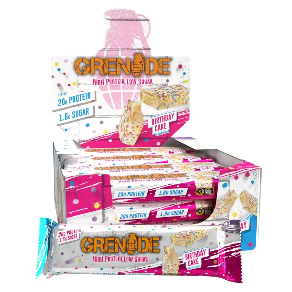 GRENADE BIRTHDAY CAKE PROTIEN BAR 60G/12CT