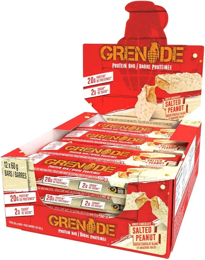 GRENADE SALTED PEANUT PROTIEN BAR 60G/12CT