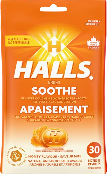 HALLS HONEY MENTHOL  20CT  
