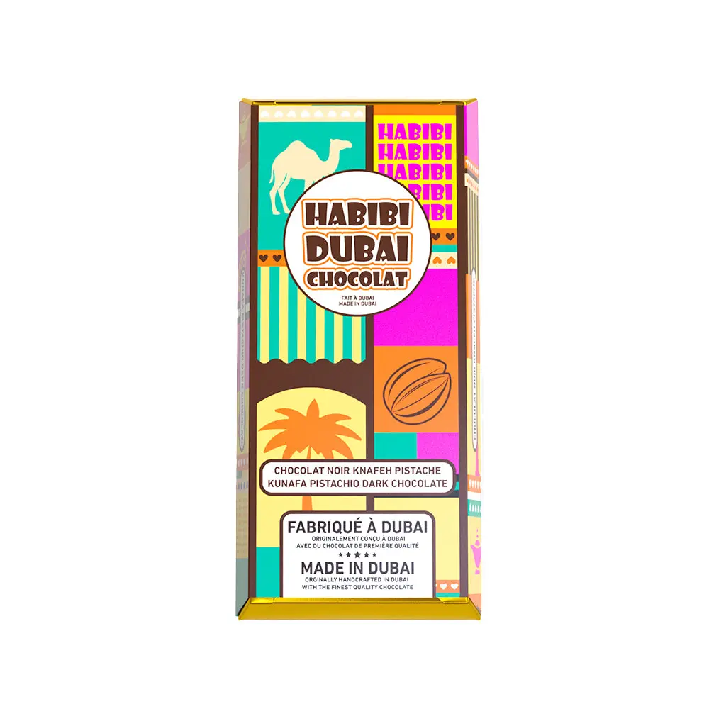 HABIBI DUBAI KUNAFA PISTACHIO DARK CHOCOLATE 200G