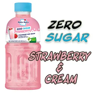 MOGU MOGU STRAWBERRY CREAM ZERO SUGAR 320ML/6CT
