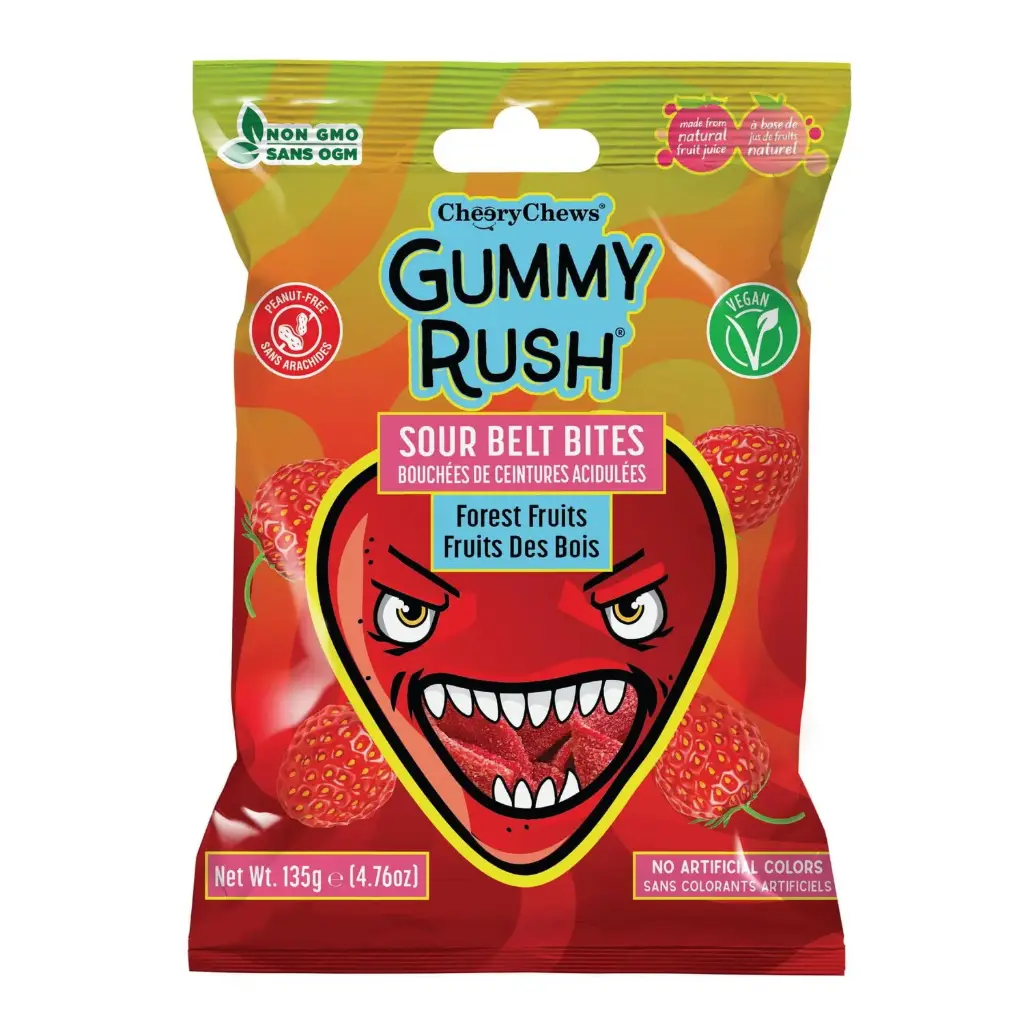 GUMMY RUSH COTTON CANDY SOUR BELT BITES 60G