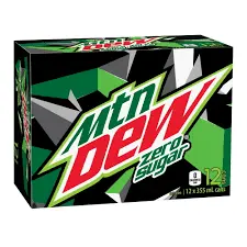 MOUNTAIN DEW ZERO CANS 355ML/12CT