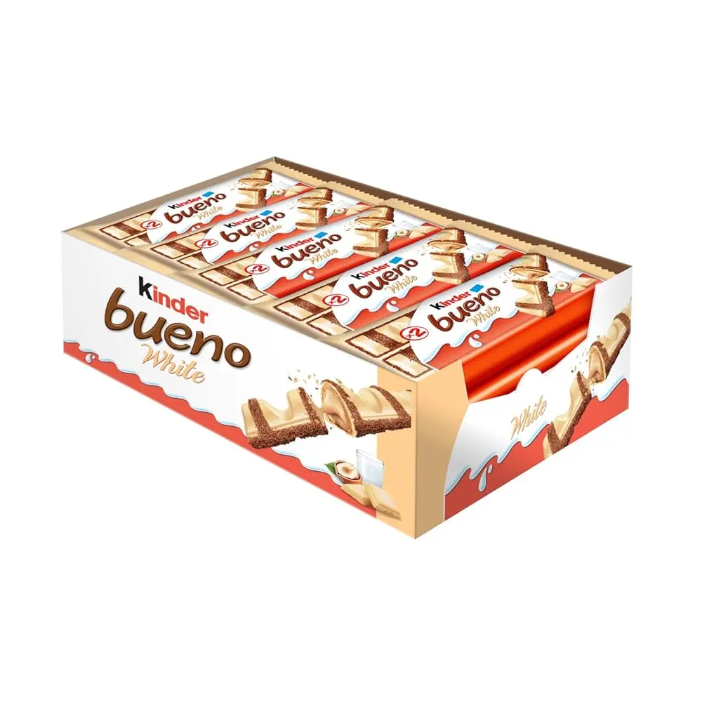 KINDER BUENO WHITE CHOCOLATE BAR 43G/20CT