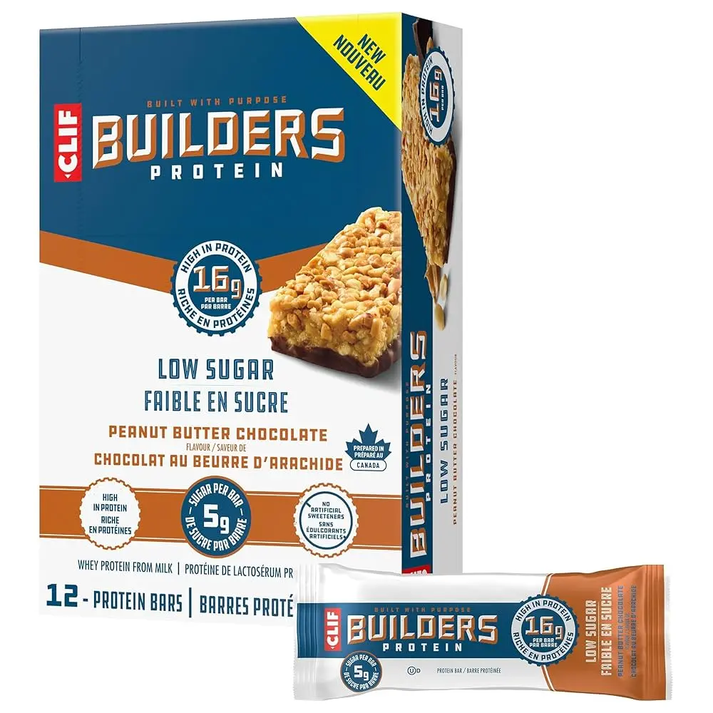 CLIF BUILDERS LOW SUGAR P.B 68G/12CT