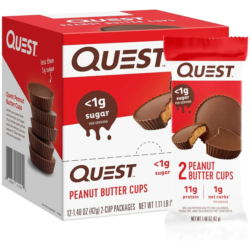 QUEST PEANUT BUTTER SNACK CUPS 42G/12CT