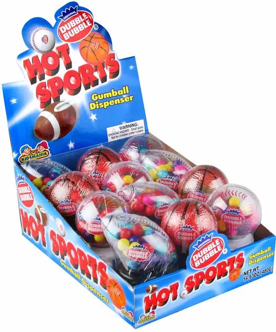 DUBBLE BUBBLE HOT SPORTS GUMBALL MACH. 12CT