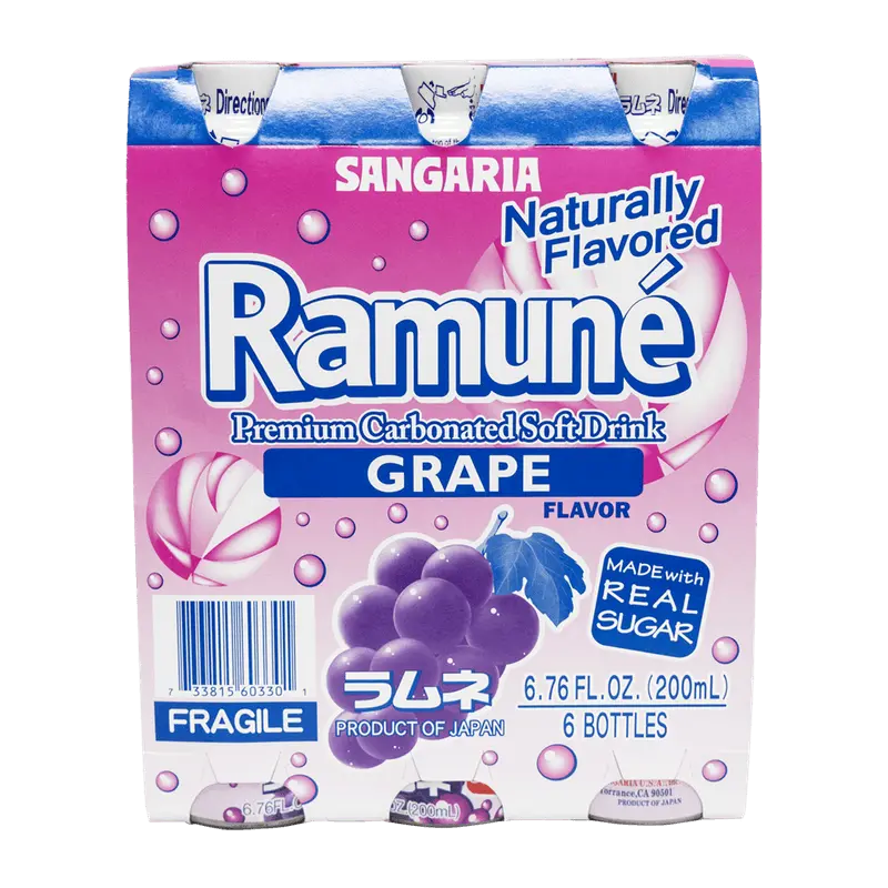 SANGARIA RAMUNE GRAPE 200ML/6CT (JAPAN)