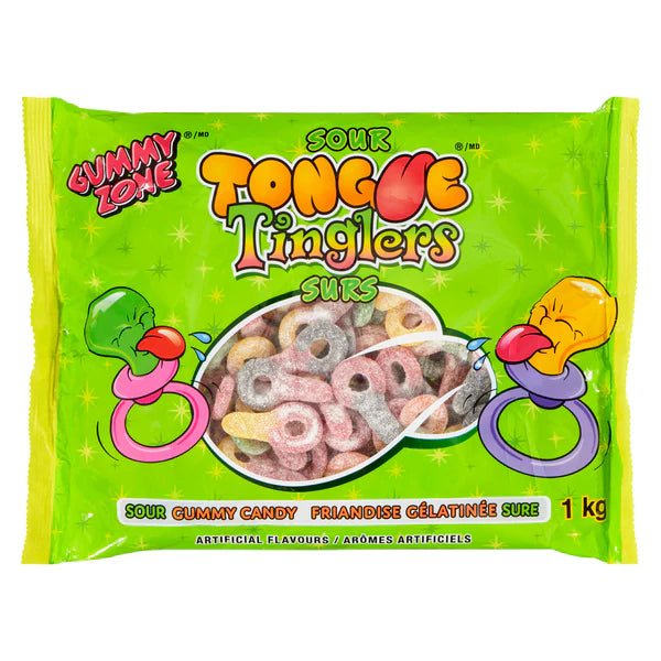 GUMMY ZONE SUPER SIZE SOUR TONGUE TINGLERS 1KG