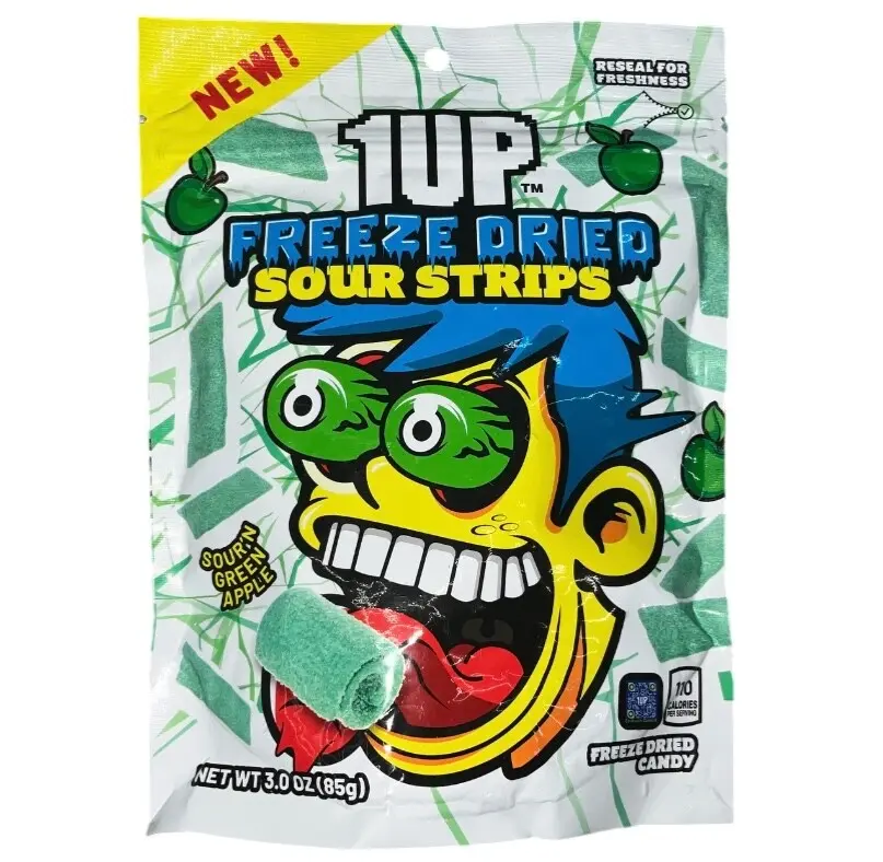 1UP FREEZE DRIED SOUR STRIPS APPLE 85G