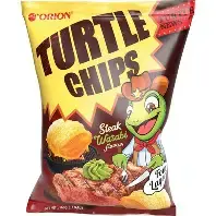 TURTLE CHIPS STEAK WASABI FLV 160G 