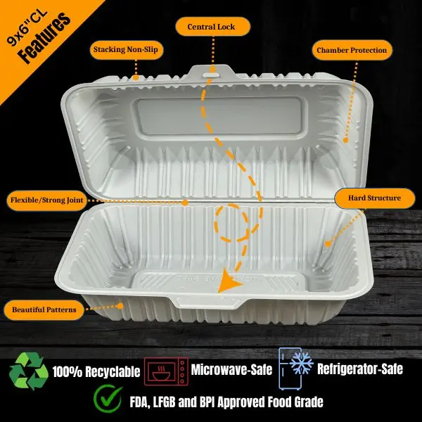 MFPP HINGED LID CENTER LOCK 9"X6" 200CT