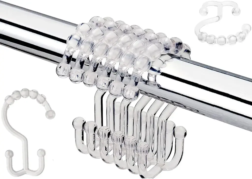  SHOWER CURTAIN HOOKS CLEAR /12PK 