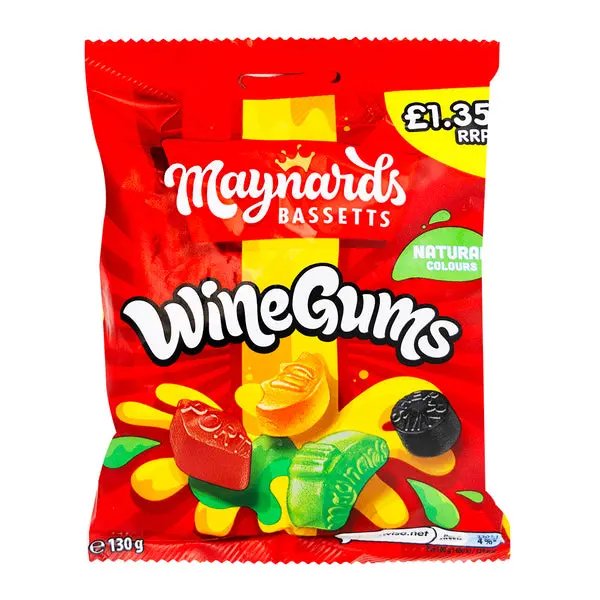 MAYNARDS BASSETTS WINE GUMS 130G (UK)