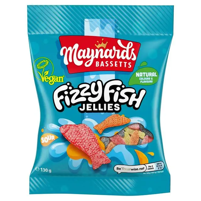 MAYNARDS FIZZY FISH JELLIES 130G