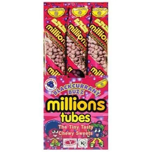 MILLIONS TUBES BLACKCURRANT 55G / 12CT (UK)