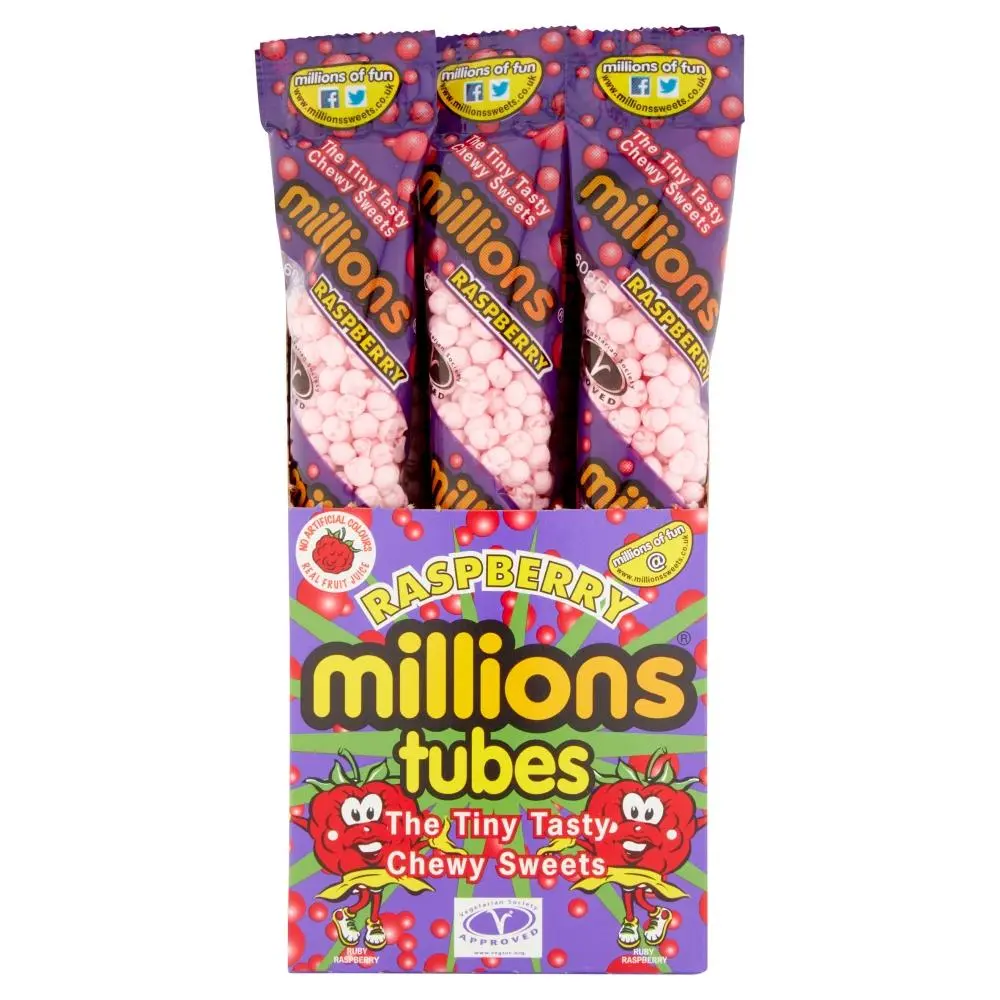 MILLIONS TUBES RASPBERRY 55G / 12CT (UK) 