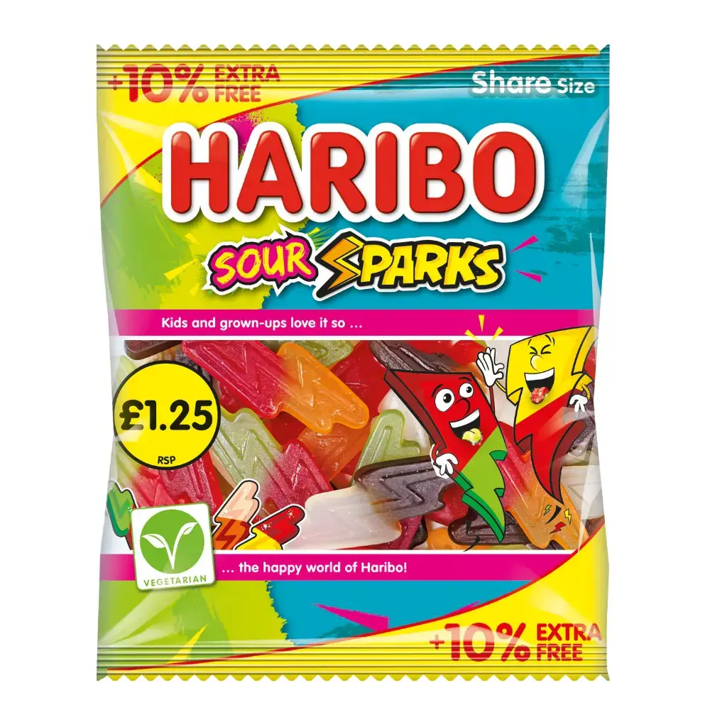 HARIBO SOUR SPARKS - VEG 154G (UK) 
