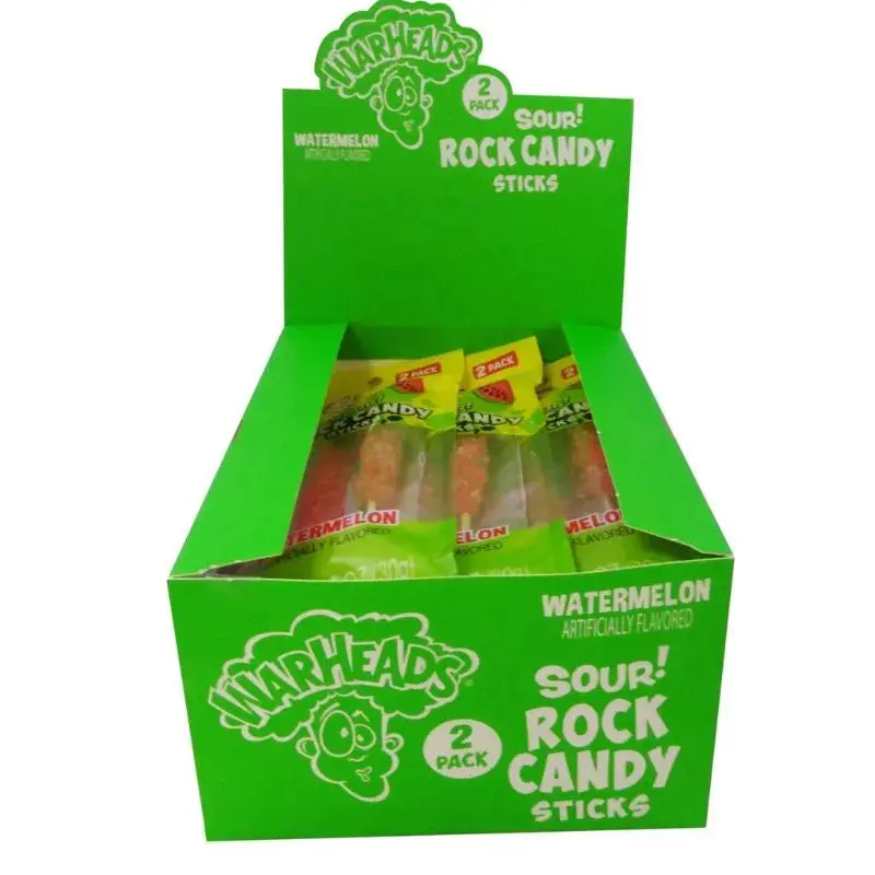 WARHEADS HARD CANDY STICKS SOUR WATERMELON 12PK