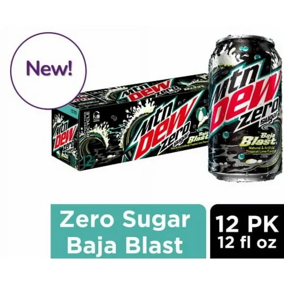 MOUNTAIN DEW BAJA BLAST ZERO SUGAR 355ML 12/CT(U) 