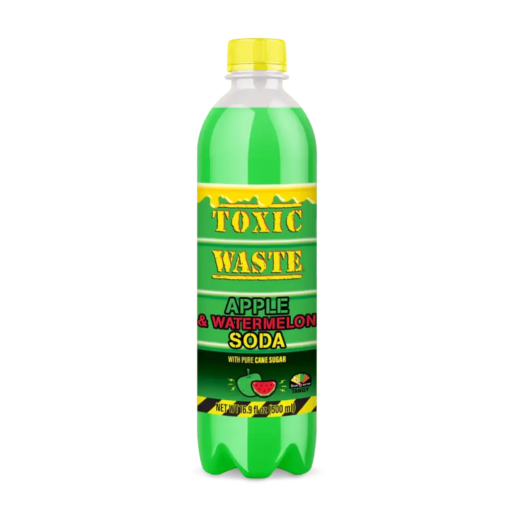 TOXIC WASTE GREEN APPLE & WATERMELON SODA 500ML/12CT