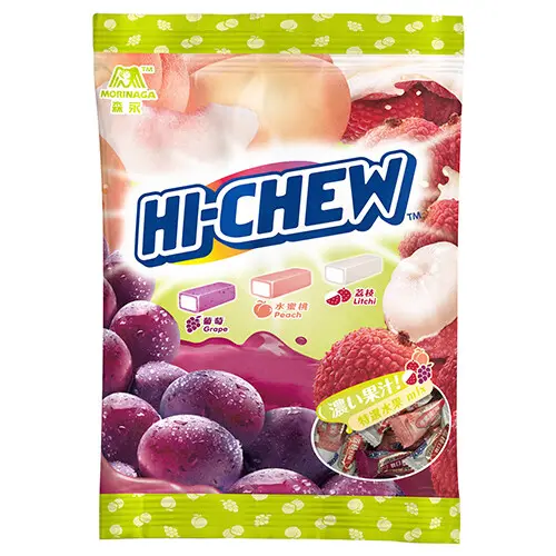 HI-CHEW MORINAGA (GRAPE/PEACH/LITCHI) 90G (CHINA)
