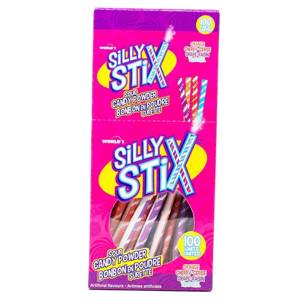 SILLY STIX SOUR CANDY POWDER 100CT