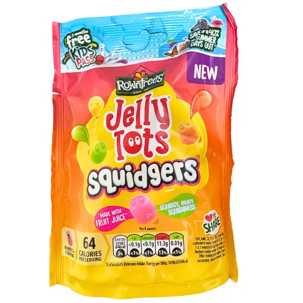 ROWNTREES JELLY TOTS SQUIDGERS 120G (UK)