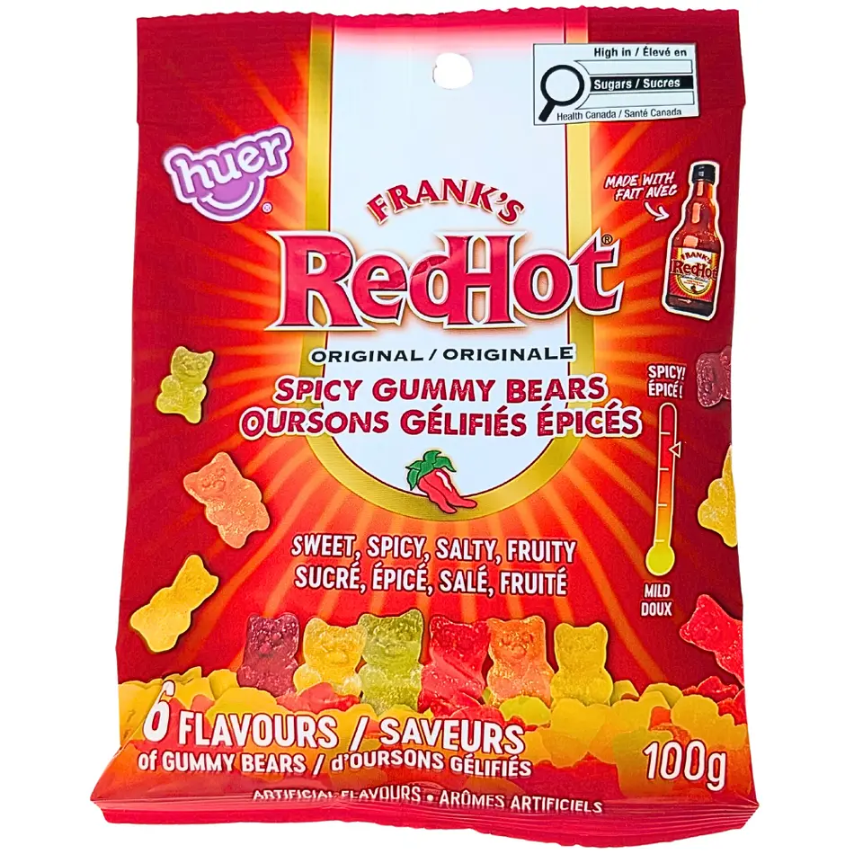 HUER FRANK'S RED HOT SPICY GUMMY BEARS 100G