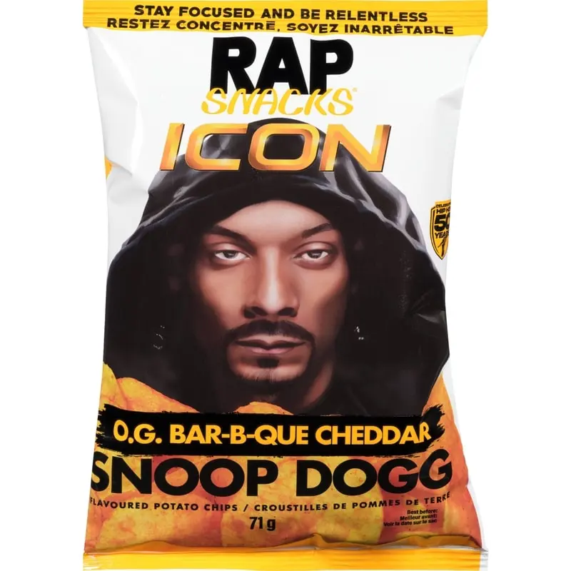 RAP SNACKS BAR-B-QUE CHEDDAR SNOOP DOG 71G