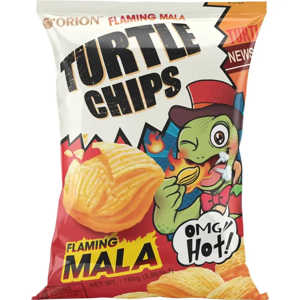 ORION TURTLE CHIPS FLAMING MALA 80G