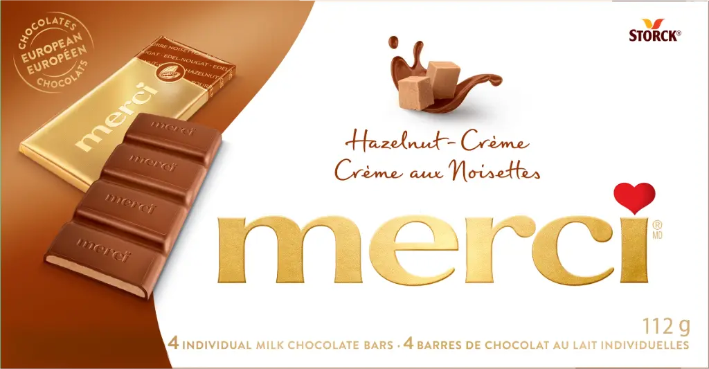 MERCI HAZELNUT CREME 4 BARS 112G